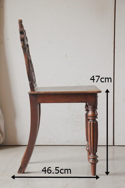 1880年代マホガニー材シールドバックチェア（高さ85cm） イギリス