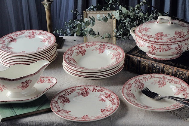 ⚫︎フランスアンティーク⚫︎HB&C ショワジールロワ窯⚫︎深赤色の