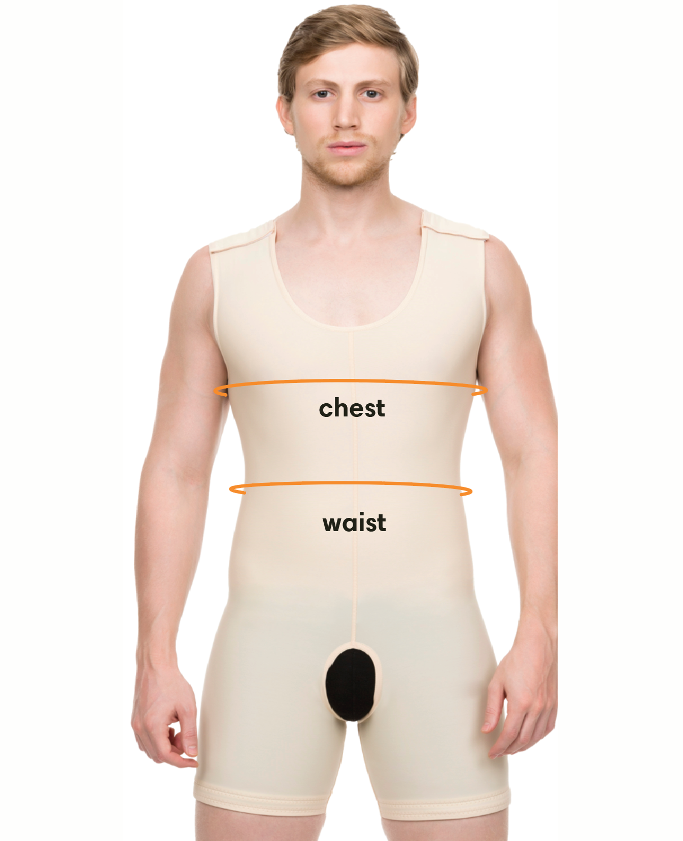 Male Mid-Thigh Compression Bodysuit w/Sleeves & Zipper (MG07