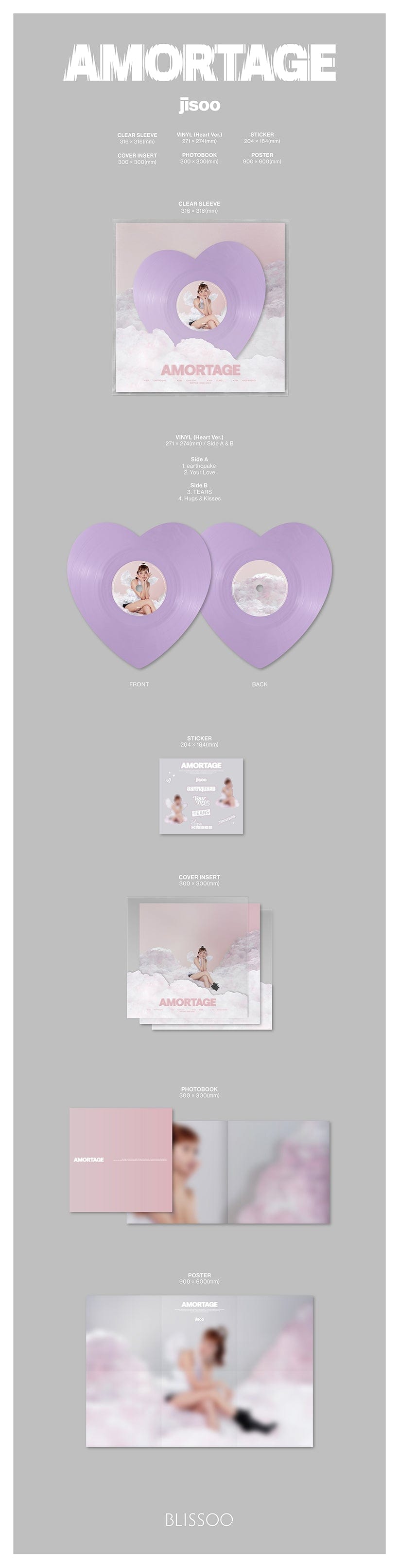 JISOO - AMORTAGE Vinyl (Heart Ver.)