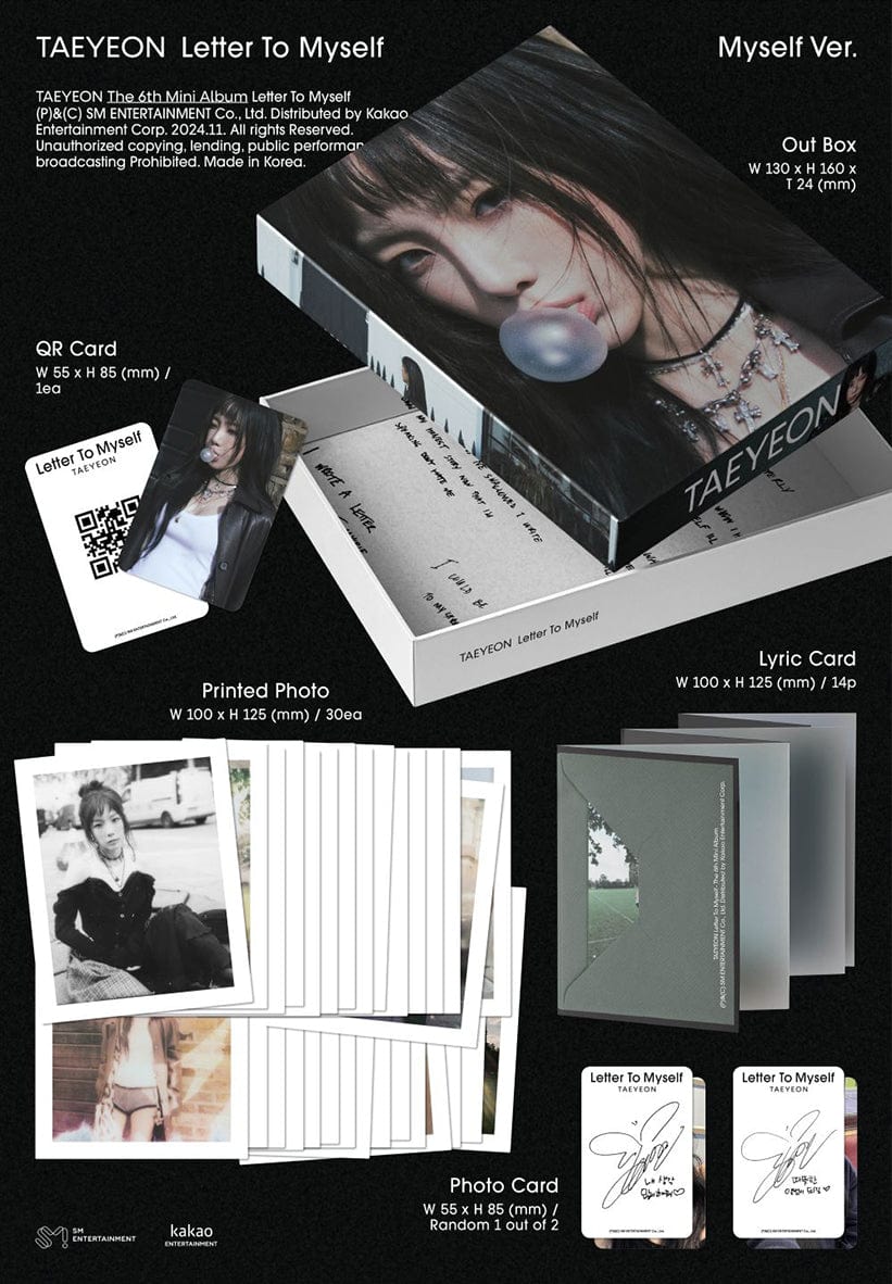 TAEYEON -6th Mini Album LETTER TO MYSELF (MYSELF VER.)