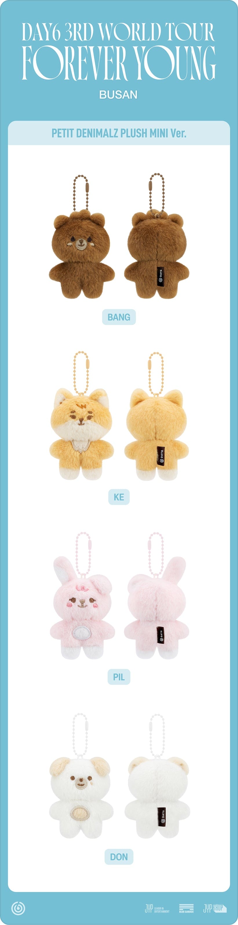 DAY6 - PETIT DENIMALZ PLUSH MINI Ver. ぬいぐるみキー Keyring