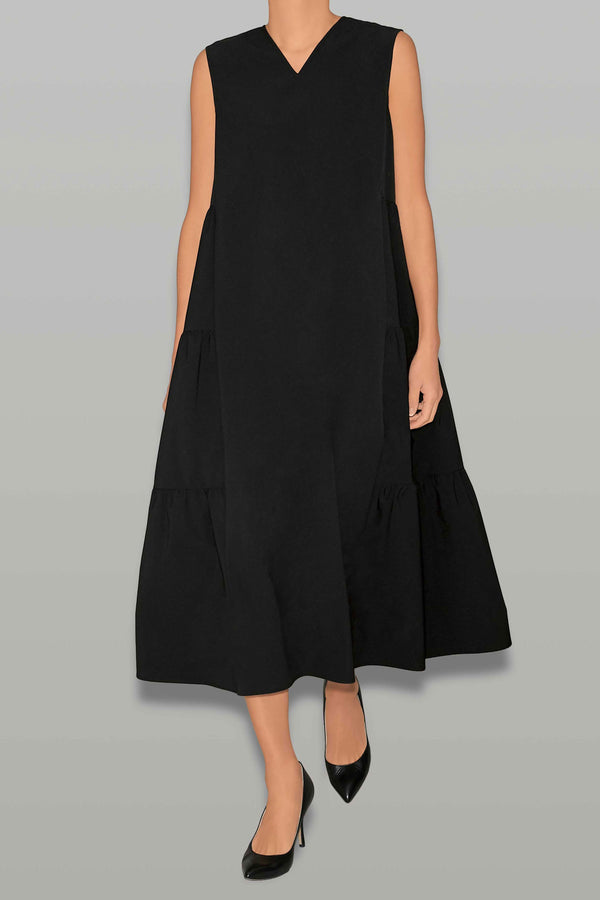 フレアスリーブバックティアードマキシドレス – YOKO CHAN