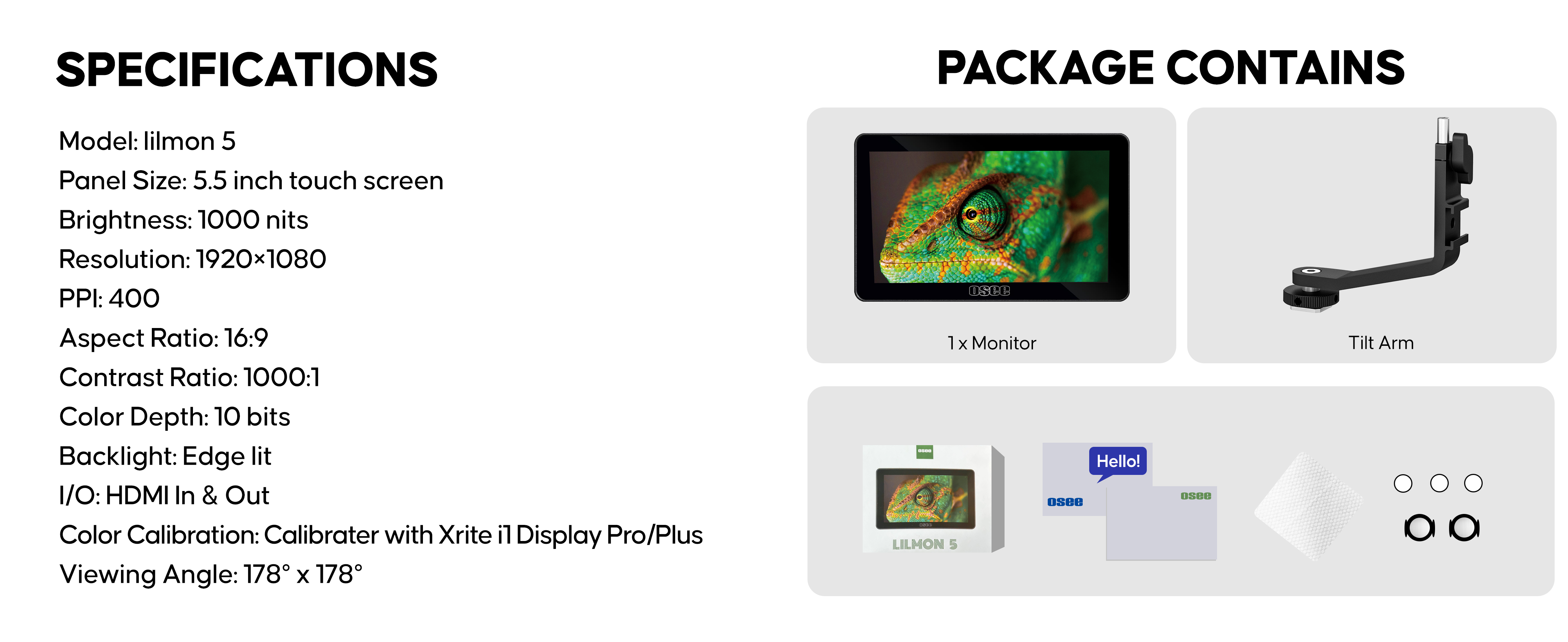 Lilmon 5: 4K HDMI Monitor | 1000nits Touch Field Monitor | Osee