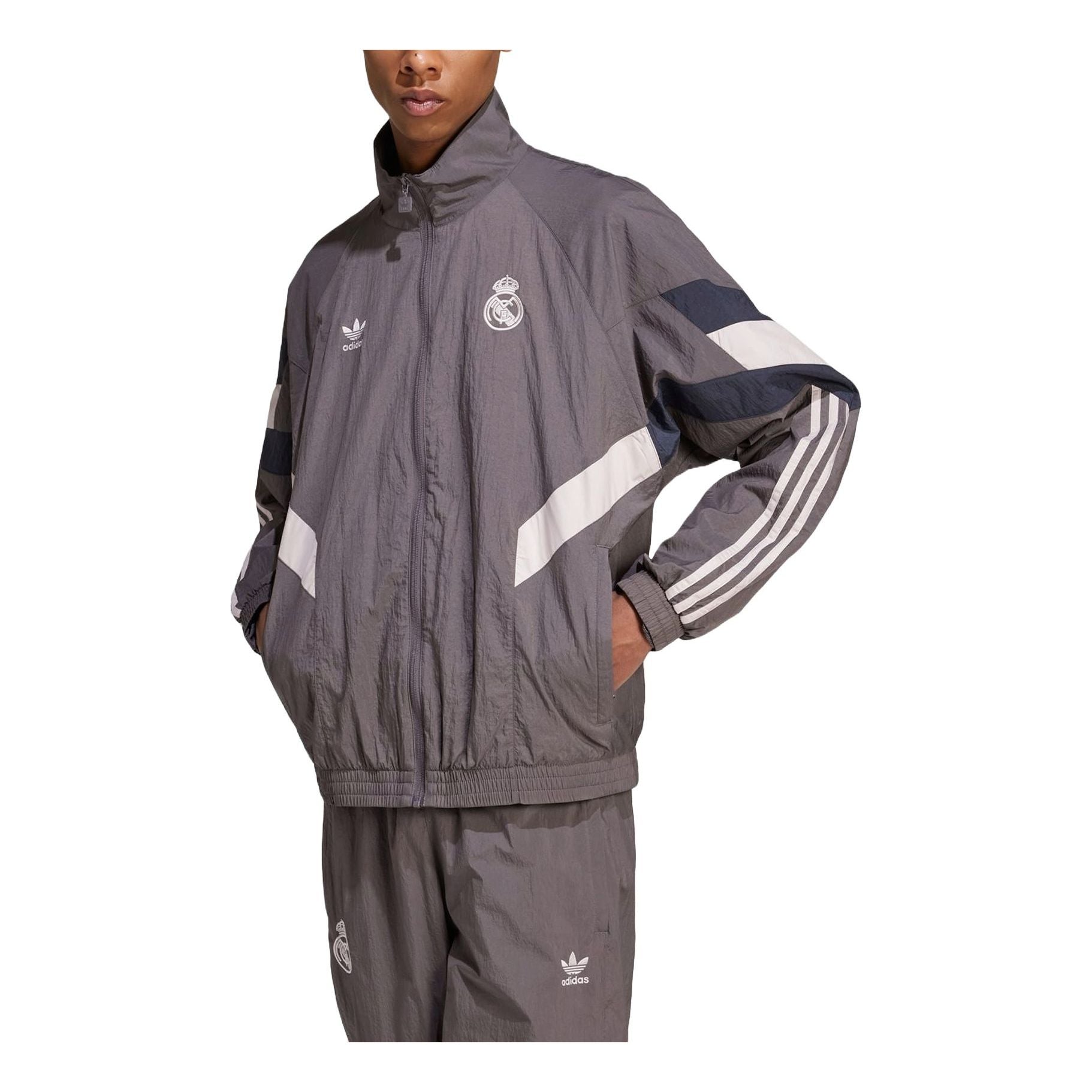 adidas Real Madrid Originals Track Jacket Asia Sizing 'Charcoal