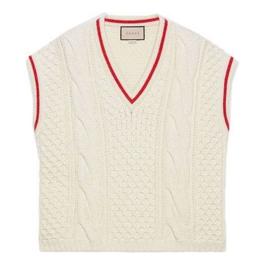 Gucci Wool Cable Knit Vest 'Ivory ' 673687-XKB22-9118