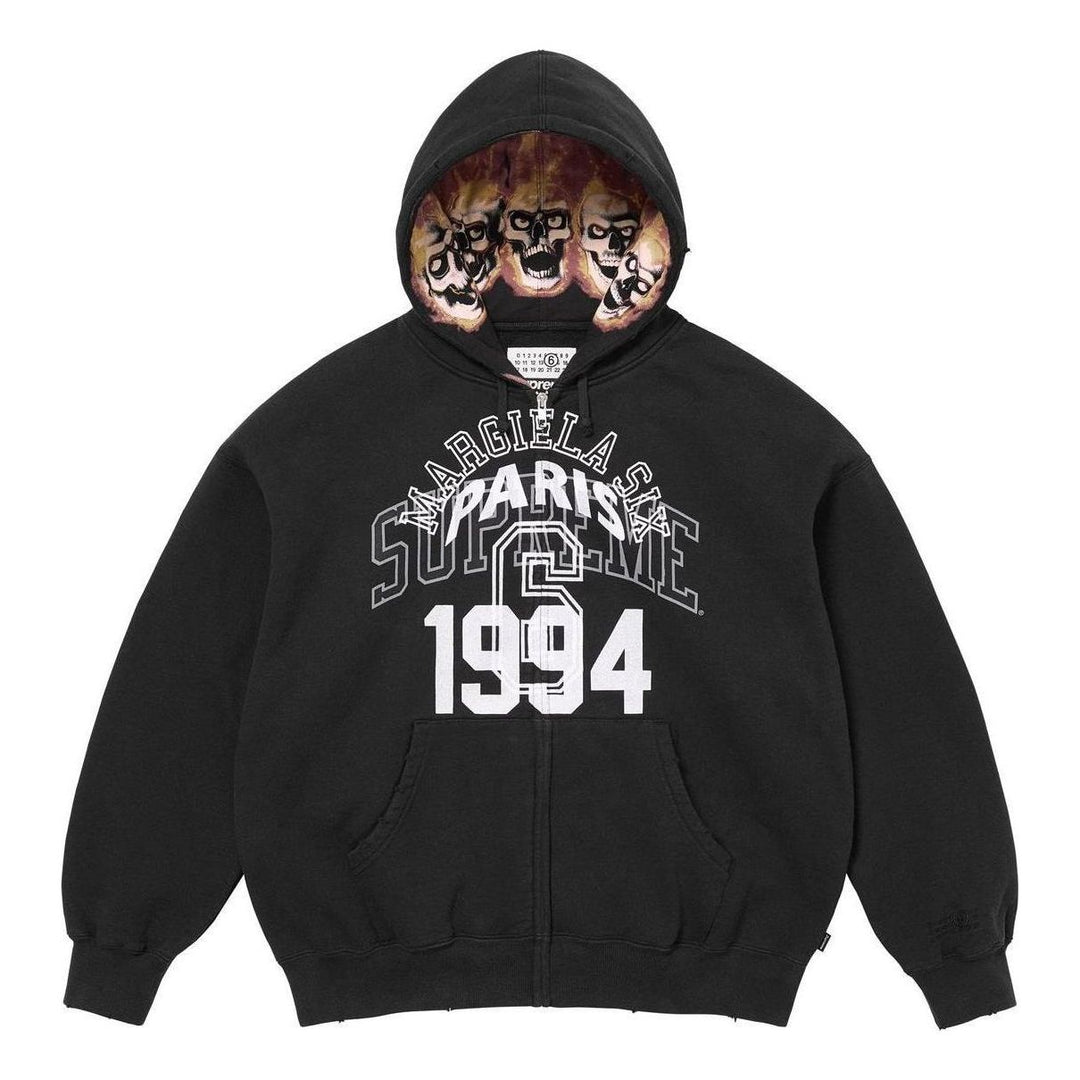 Supreme x MM6 Maison Margiela Zip Up Hooded Sweatshirt 'Black