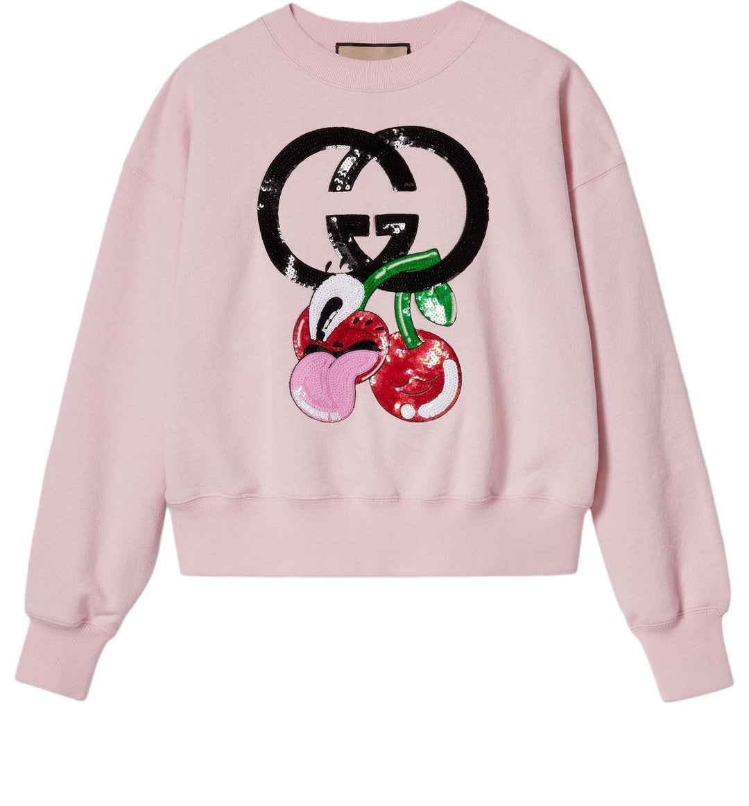 WMNS) Gucci Cotton Jersey Sweatshirt With Embroidery 'Pink' 773769
