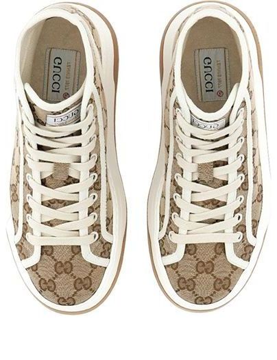 WMNS) Gucci GG High Top Sneaker 'Beige Ebony' 746768-20Q20-9745