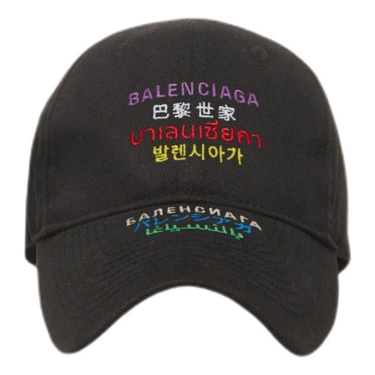 Balenciaga Languages Logo Cap 'Black Multicolor' 641238410B21098