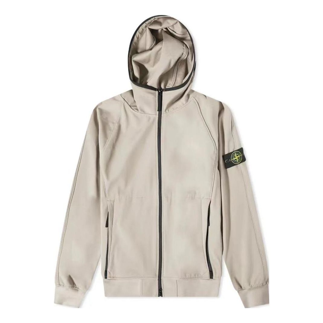 STONE ISLAND Light Soft Shell-R Hooded Jacket 'Dove Grey