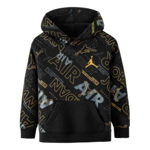 PS) Air Jordan Logo Pullover Parka 'Black Gold' JD2242049GS-001