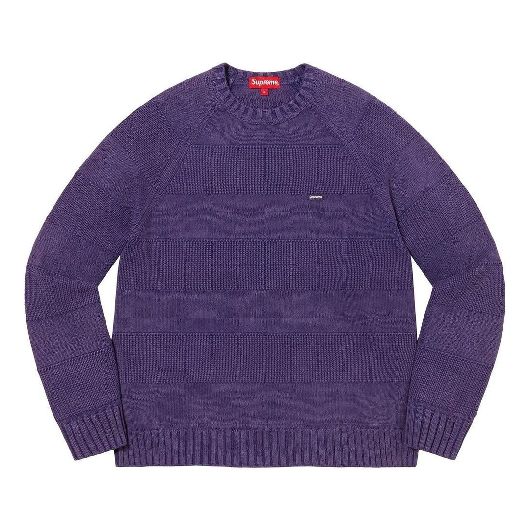 Supreme SS23 Week 4 Small Box Stripe Sweater 'Purple' SUP-SS23-088