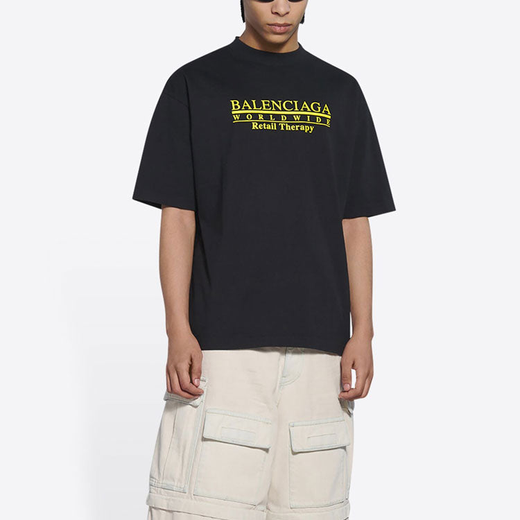 Balenciaga Retail Therapy T-Shirt Medium Fit 'Black Yellow