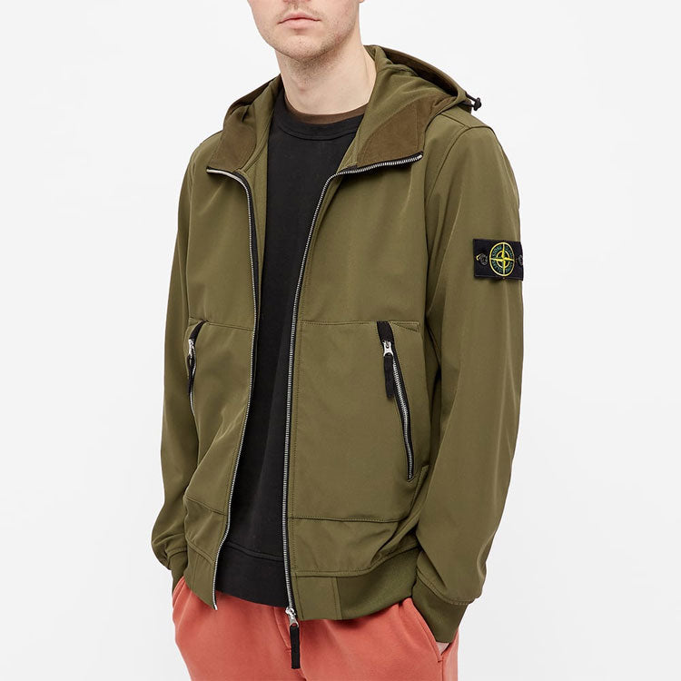 STONE ISLAND Soft Shell-R Hooded Jacket 'Olive Green' 741540727-V0058