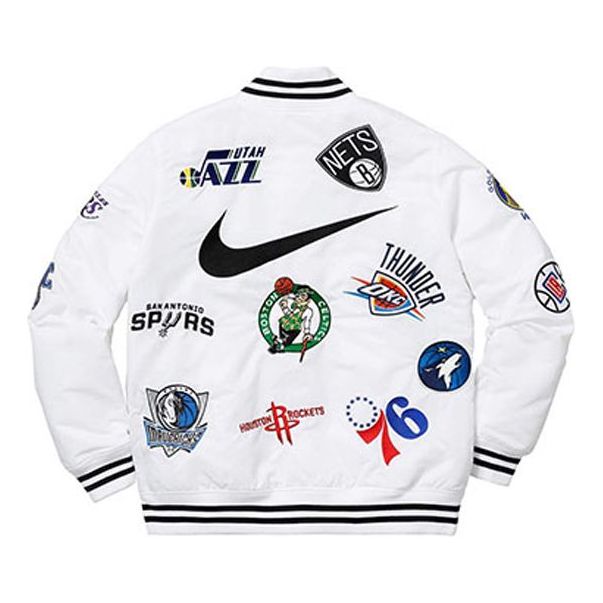 Supreme x Nike x NBA Teams Warm-Up Jacket 'White Multi-Color' SUP