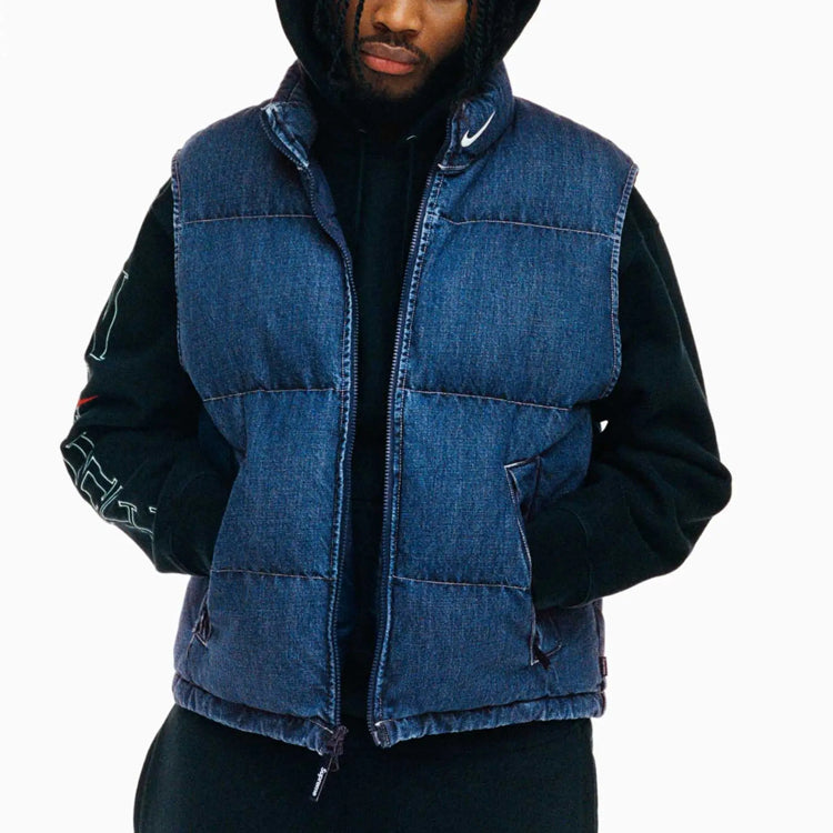 Supreme x Nike Denim Puffer Vest 'Navy Red White' SUP-SS24-163
