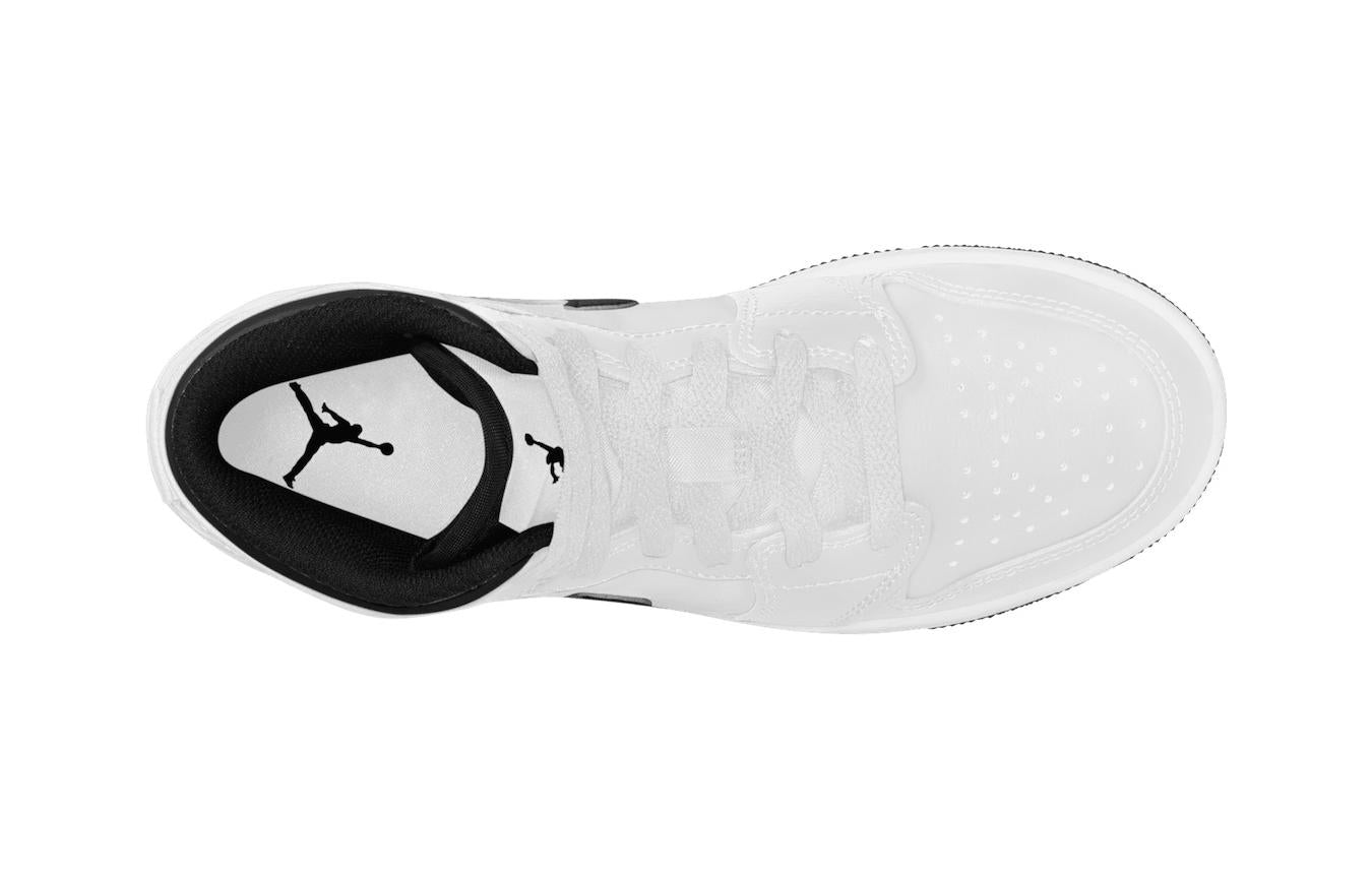 GS) Air Jordan 1 Mid 'White Black' DQ8423-132