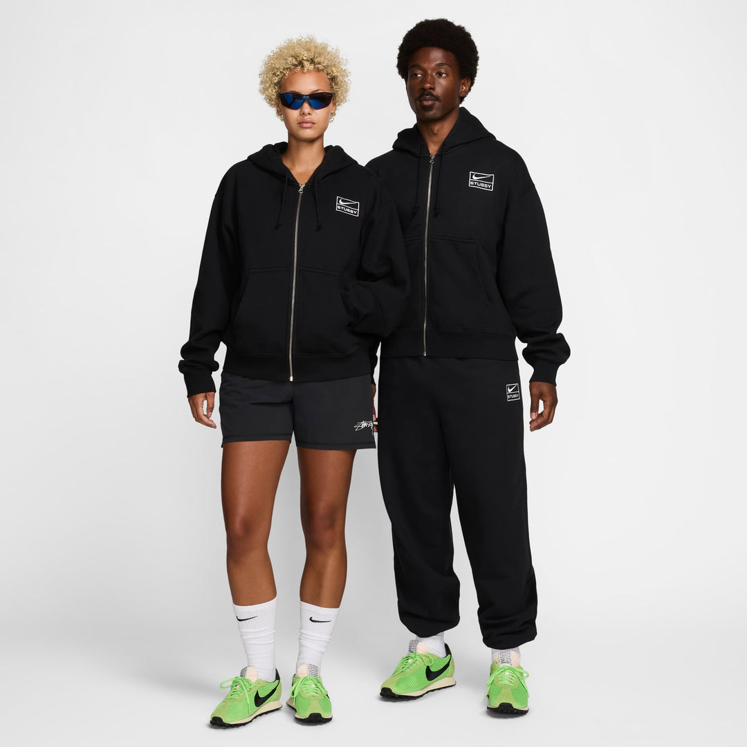 Nike x Stussy SS24 Full-Zip Fleece Hoodie 'Black White' FJ9175-010