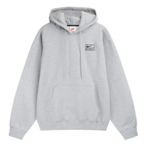Nike x Stussy Logo Hoodie Asia Sizing 'Grey' DJ9489-063