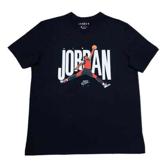 Air Jordan Printing Logo Round Neck Short Sleeve 'Jumpman Black
