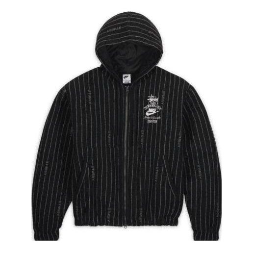 Nike x Stussy Stripe Wool Jacket 'Antique Black' DR4023-010