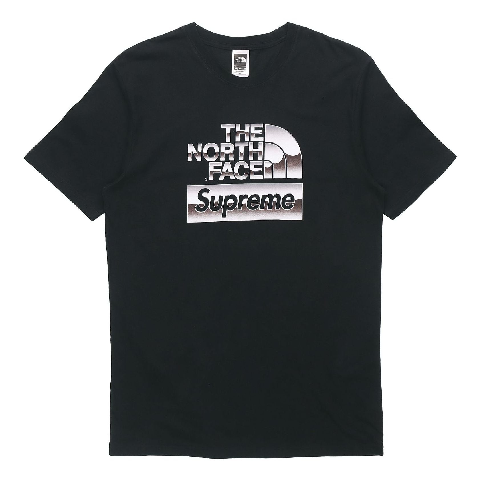 Supreme SS18 x The North Face Metallic Logo TShirt Black Logo Tee