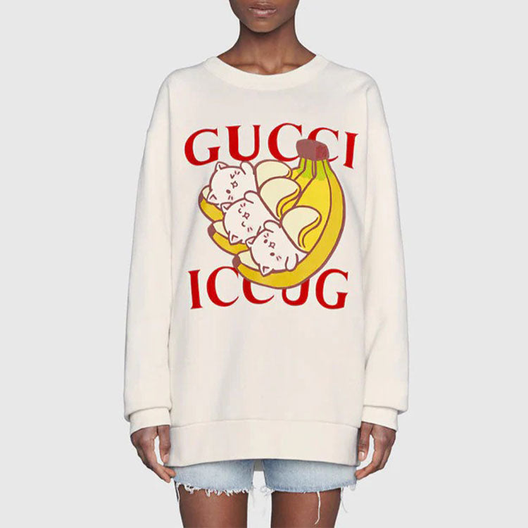 WMNS) Gucci Bananya Sweatshirt 'White' 617964-XJDGM-9095