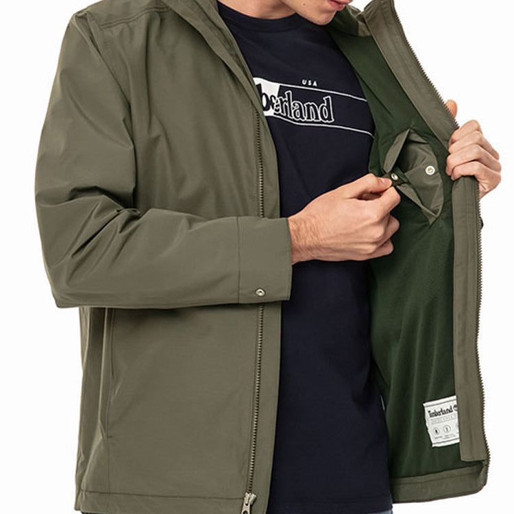 Men's Timberland waterproof Zipper Hooded Jacket Green A29XAA58