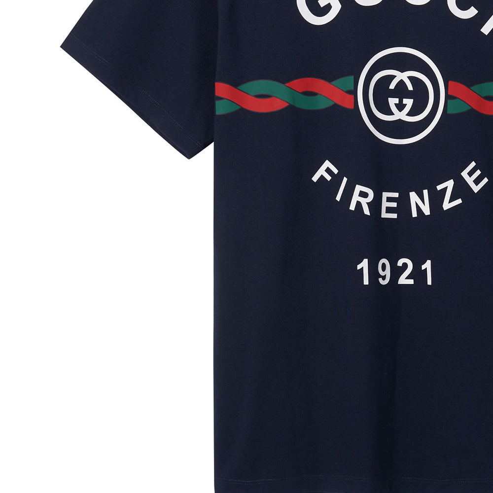 Gucci Firenze Print Tee 'Navy' 616036-XJD7T-4795