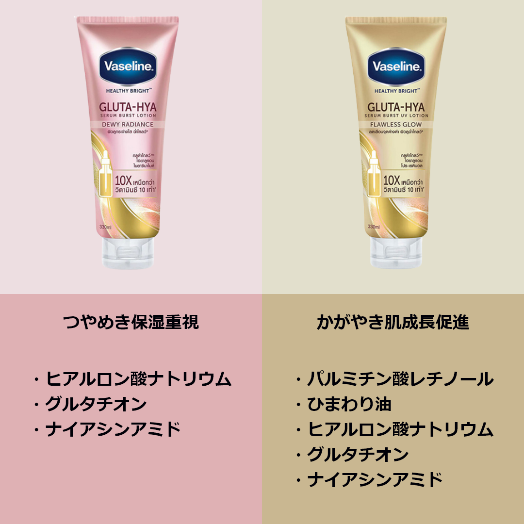 Vaseline GLUTA-HYA 3種×2本セット【yuria垢】 Vaseline GLUTA-HYA 3種