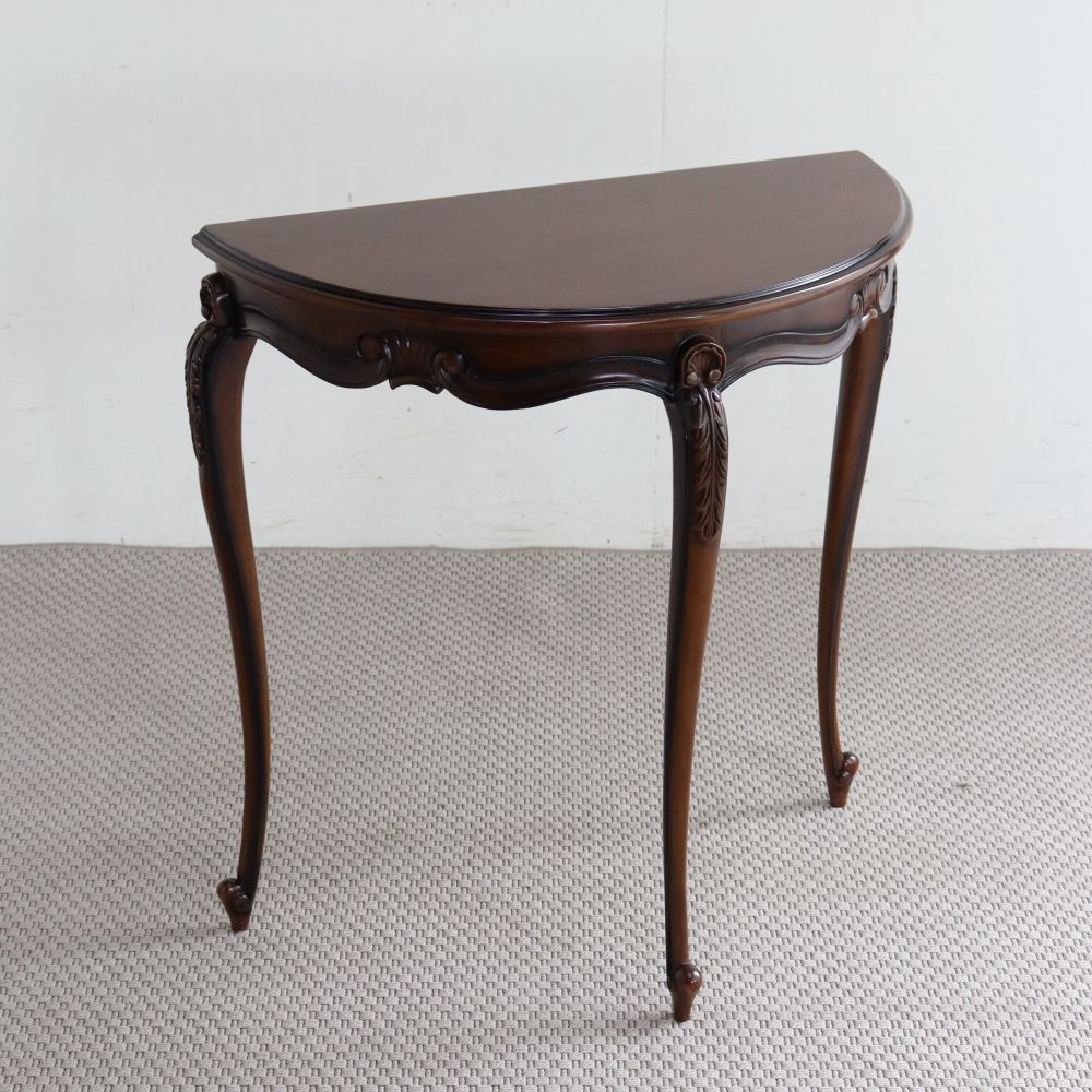 エレガントスタイルに♪ アンティーク風 ハーフムーン コンソール