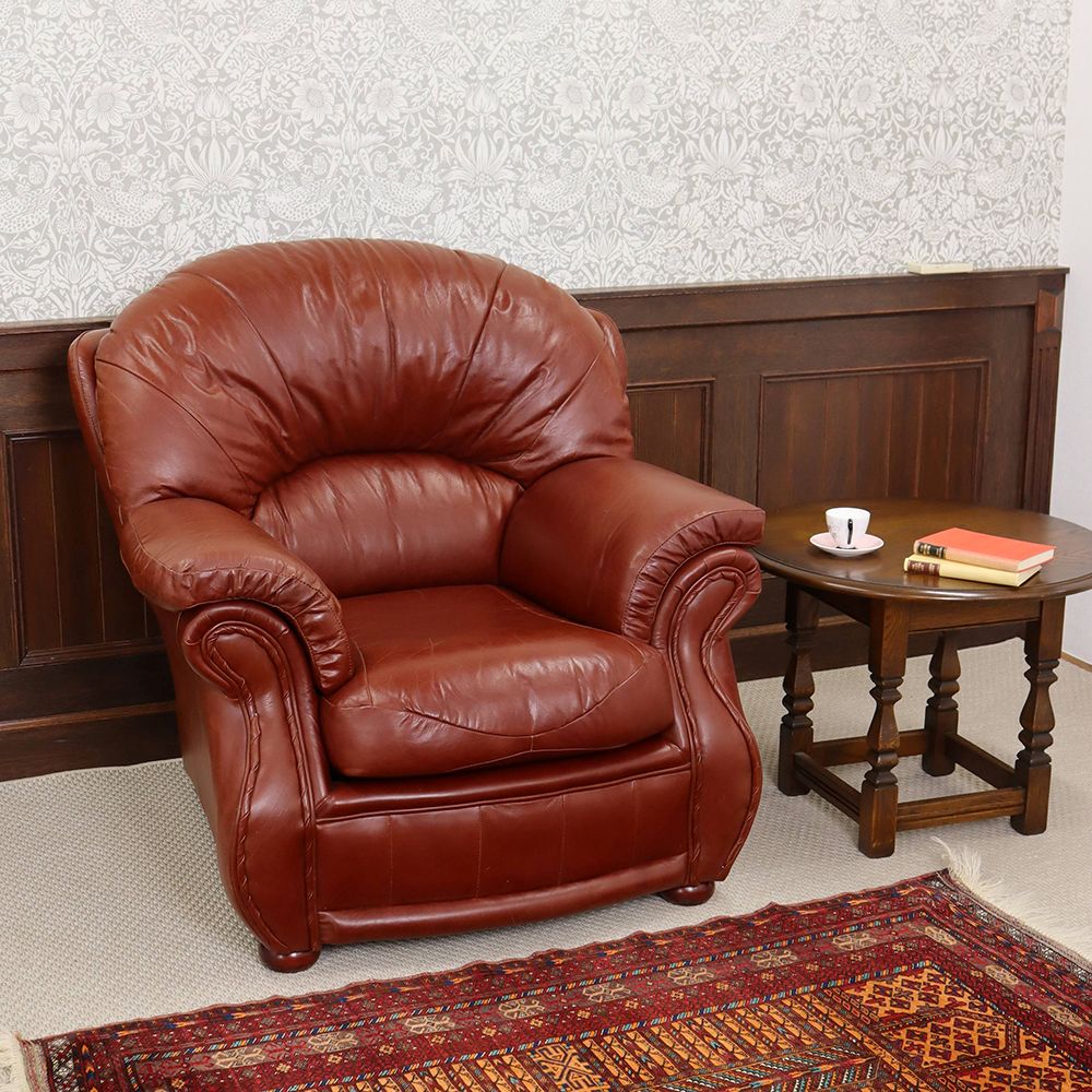 極上の座り心地を楽しんで♪ ソファ1人掛け VC110-238 – アンティーク