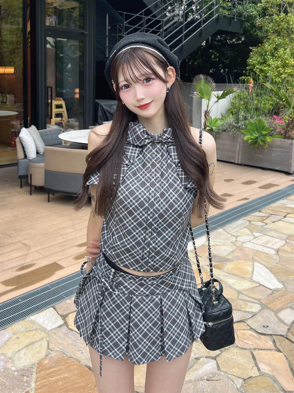 リボンチェックノースリブラウス – Darich (ダーリッチ)