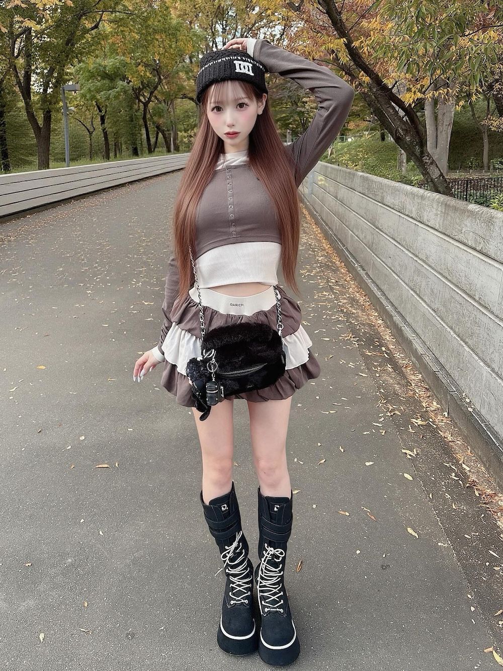 オフショルレイヤードリブトップス – Darich (ダーリッチ)