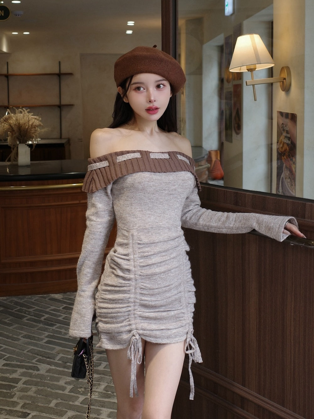 オフショルステッチニットミニワンピース – Darich (ダーリッチ)