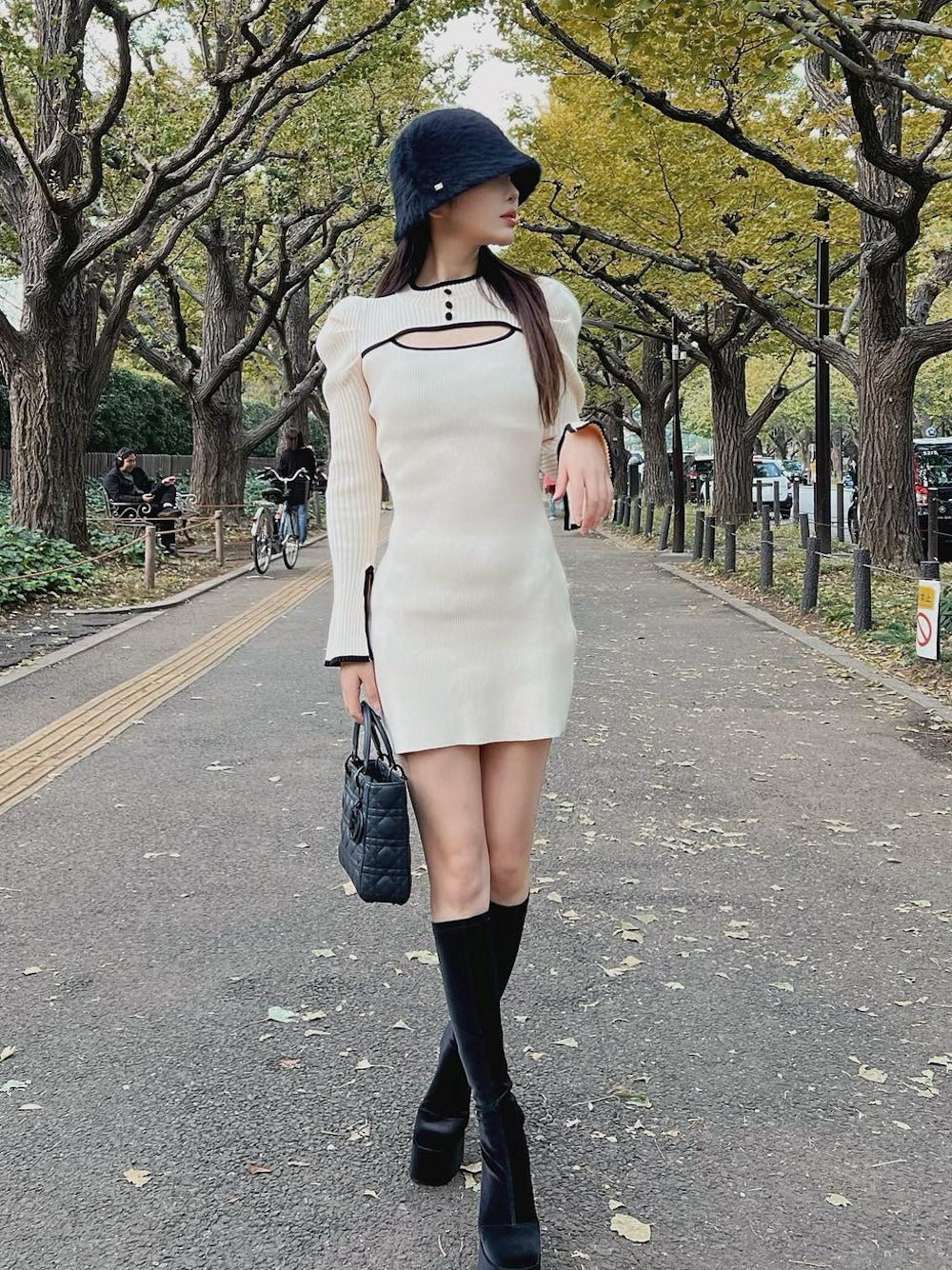 パイピングボタンニットミニワンピース – Darich (ダーリッチ)