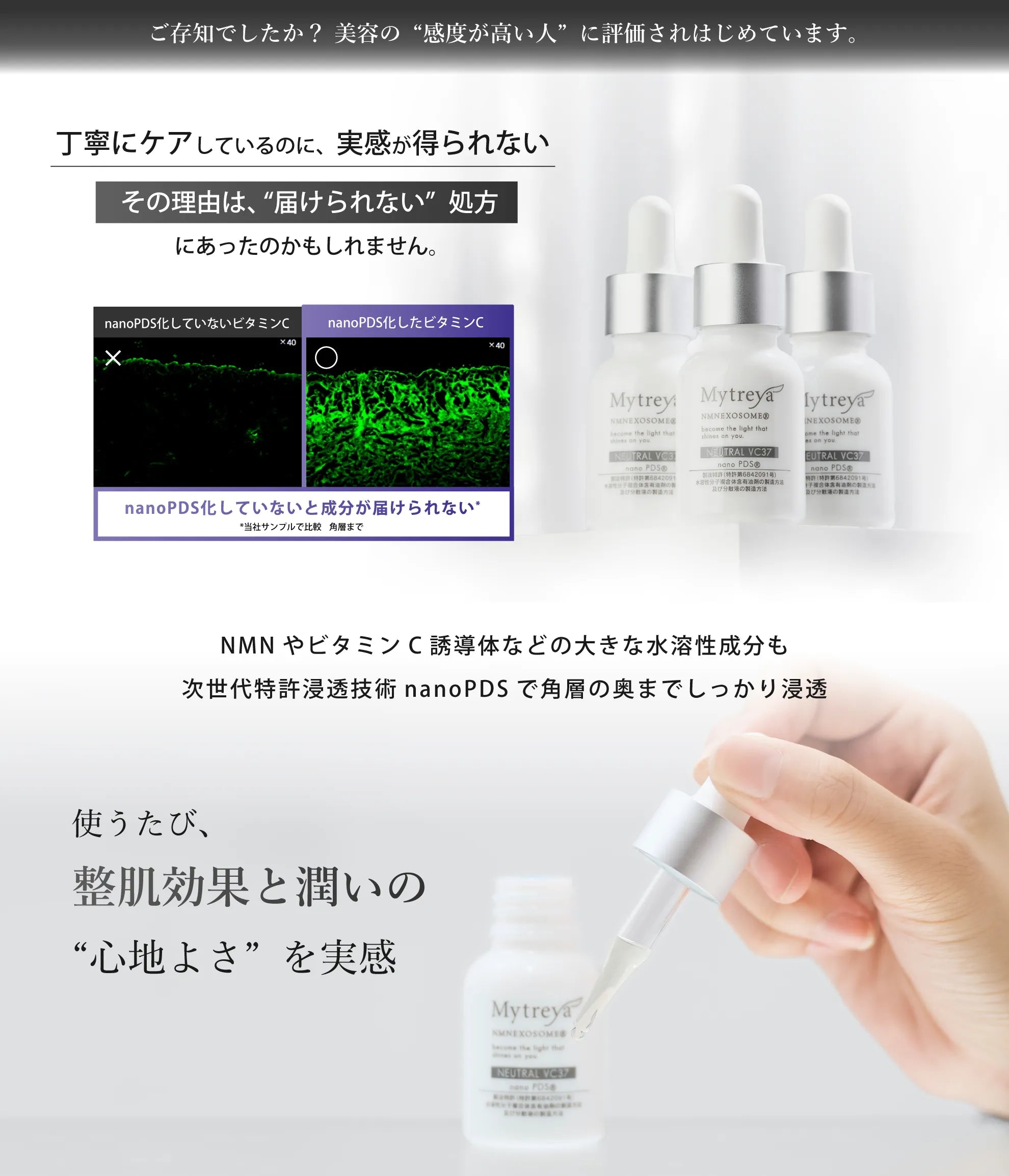 世界初nanoPDS化濃度37％ビタミンC美容液 NMN/エクソソーム配合