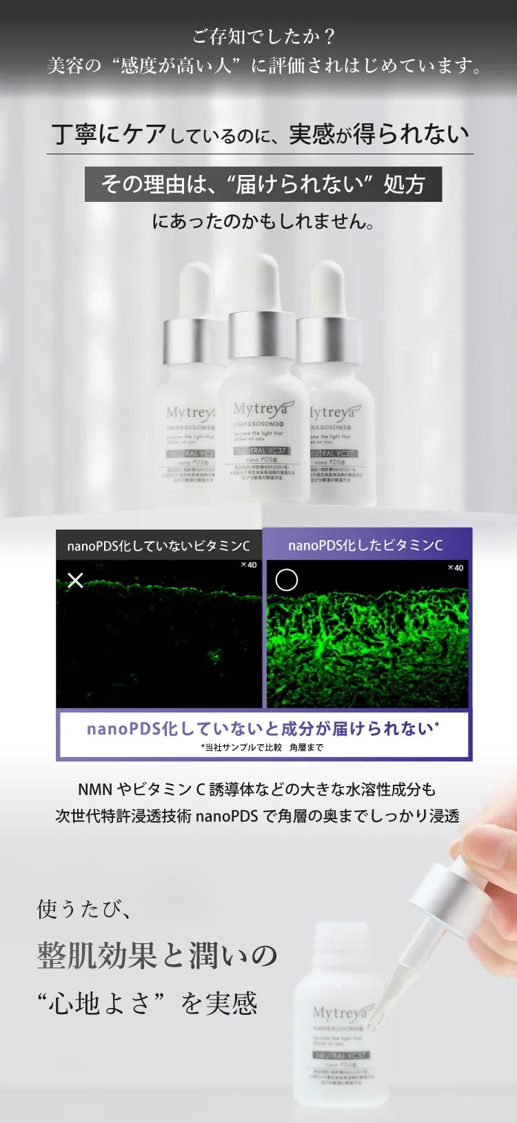 世界初nanoPDS化濃度37％ビタミンC美容液 NMN/エクソソーム配合