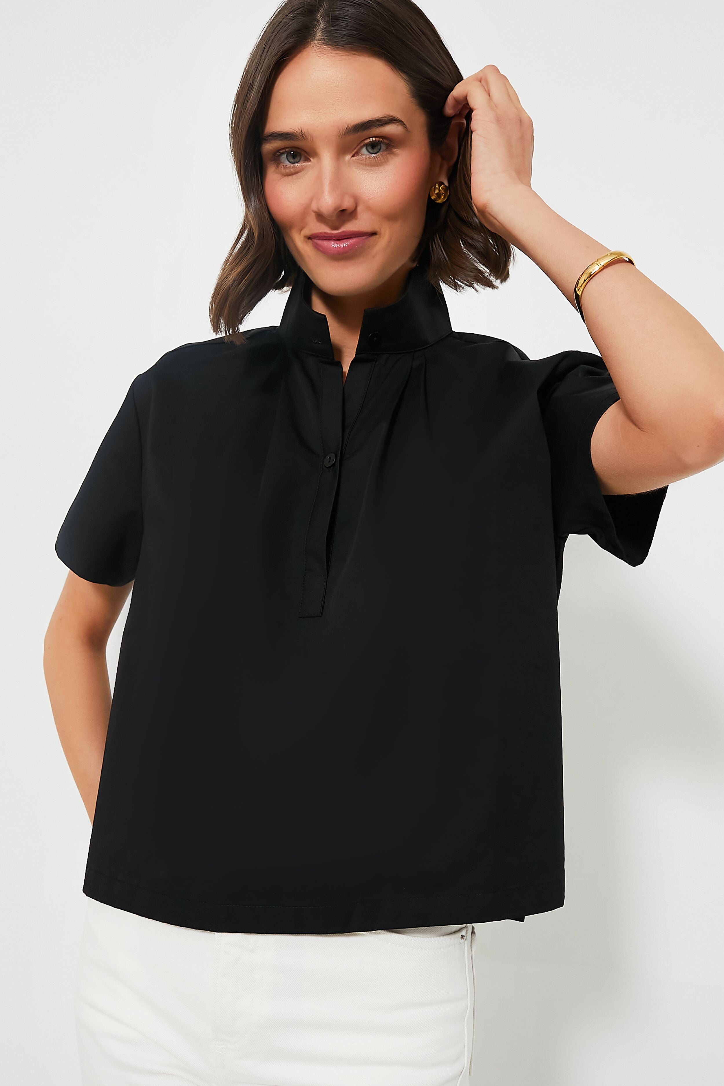 Black Finley Flutter Sleeve Top | Pomander Place