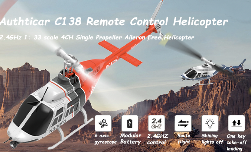 RC ERA C138 Bell 206 Flybarless RC Helicopter 2.4G 6CH 6-Axis Gyro