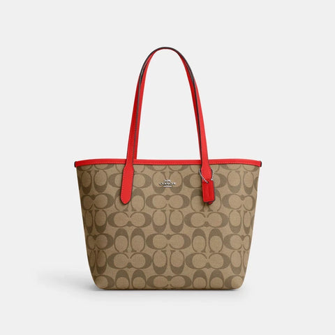Unveiling the Chic: COACH Mini City Tote in Signature Canvas in Khaki/