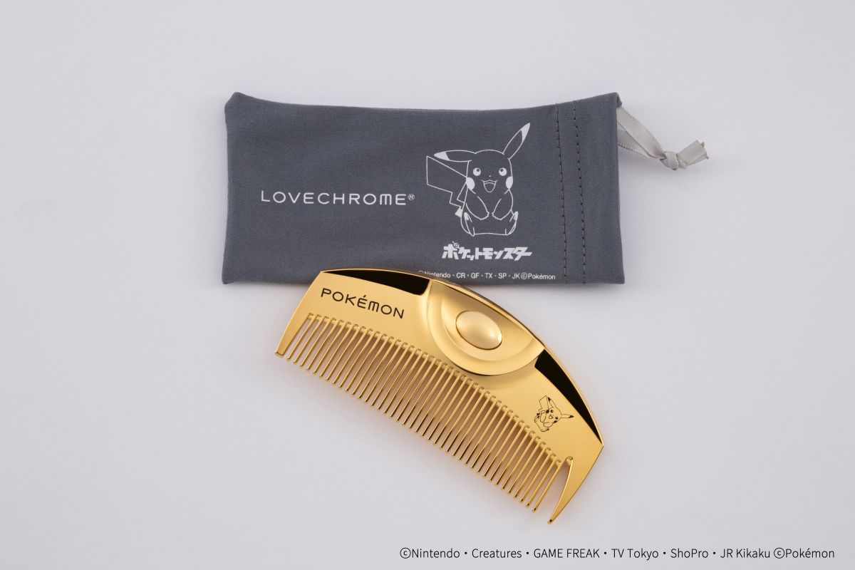 LOVECHROME ポケモン ヘアブラシ　ラブクロム　ピカチュウ ラブクロム ポケモン モデル K24GPツキ ゴールド <ピカチュウ>