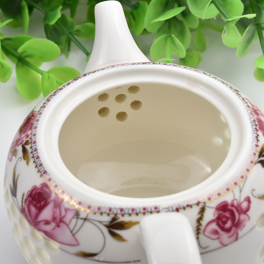 透かし彫り蛍手急須｜玲瓏茶壺（バラ）｜中国茶器の天香茶行