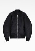 KOMUNE | Black Opera Bomber Jacket In Limonta® Nylon