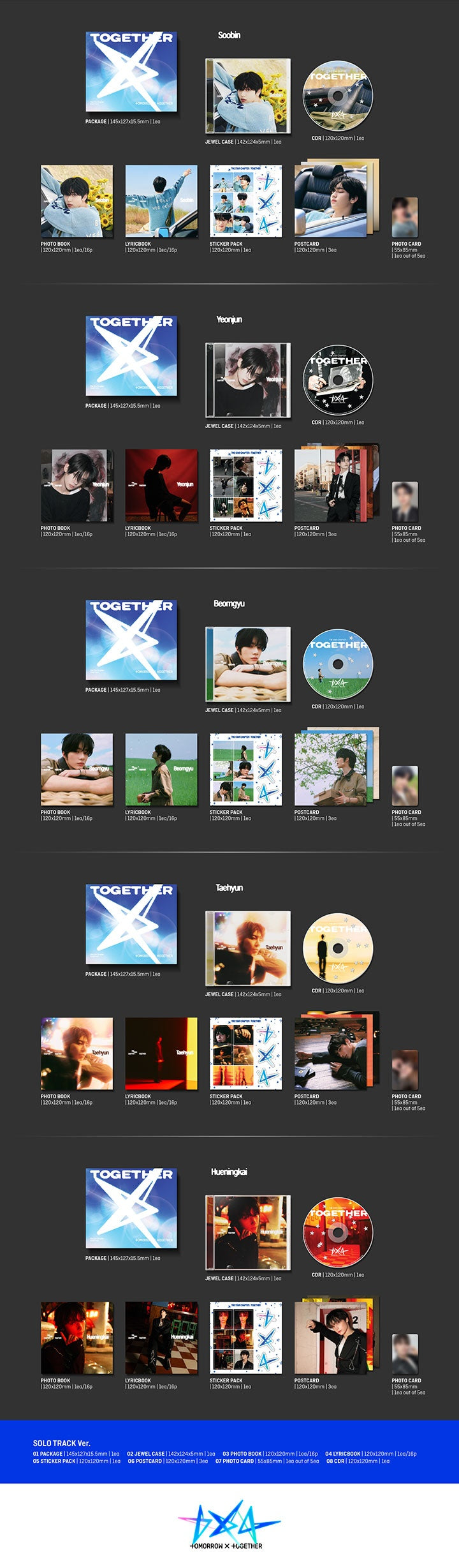 TXT The Star Chapter: TOGETHER Solo Track Ver. Photocard UK Kpop