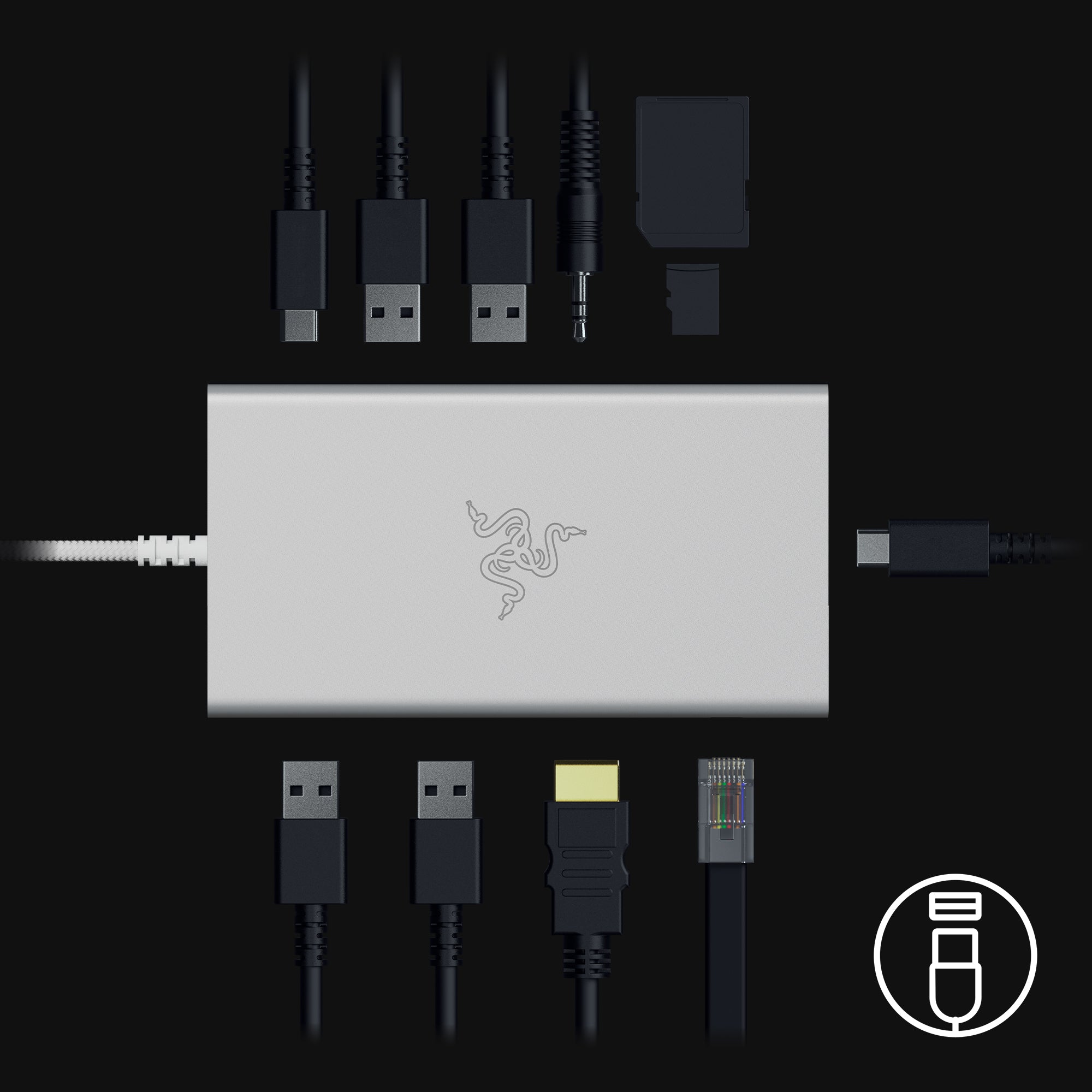 Razer USB C Dock(Mercury White) ユーエスビー シー ドック