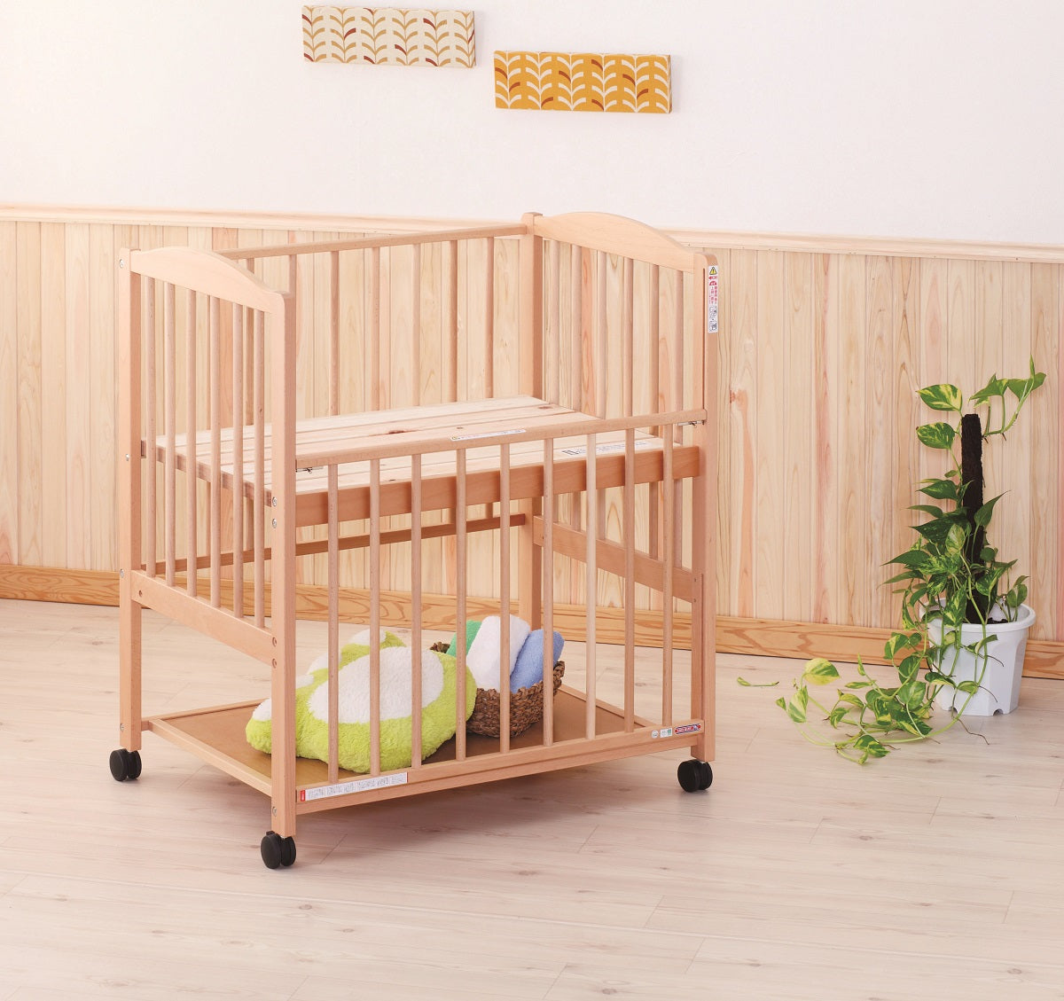 ベビーベッド EASEすのこハイベッド 取説付き お値引き】サワベビー