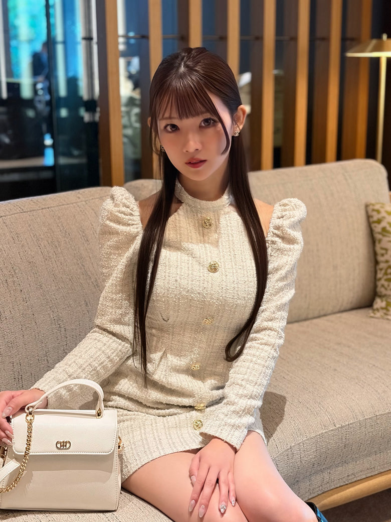 Bell cut tweed mini onepiece(eme10829) – M me eme