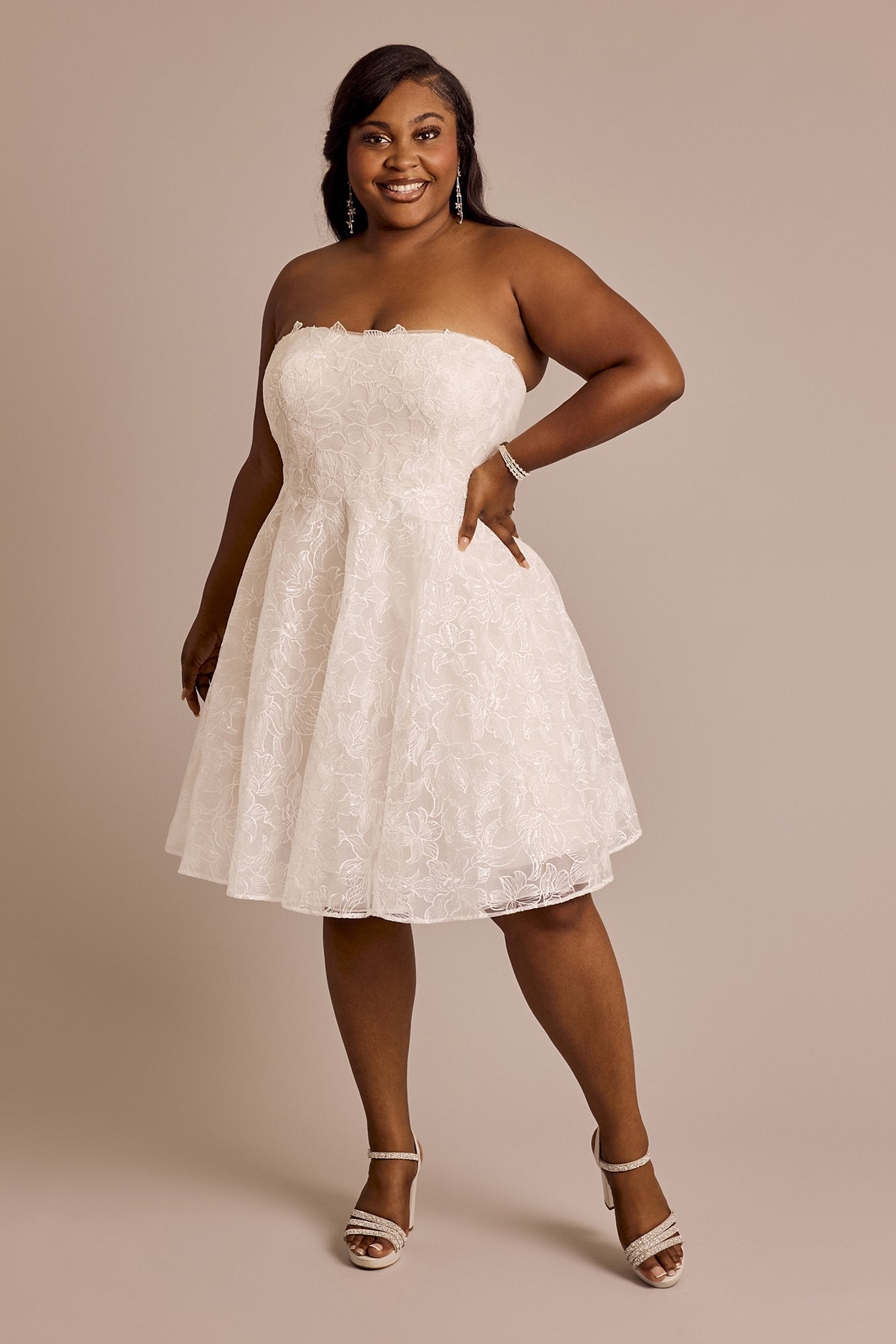 Lace A-Line Mini Dress | David's Bridal